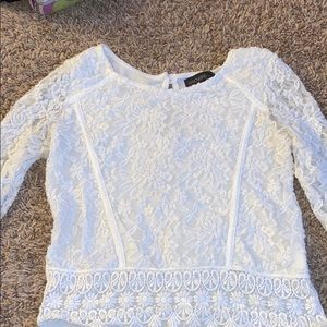 Kids White Lace Long sleeve